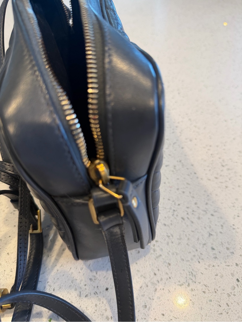 Saint Laurent charcoal Gray Quilted Leather Camera Crossbody with Tassel - Picture 4 of 14